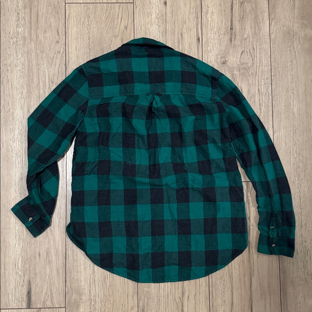 American Eagle Outfitters Boyfriend Fit Green and Black Button Down Women’s M - Picture 8 of 9